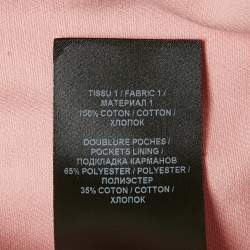 Pre Owned Balmain Pink Denim Buttoned Detailed Cropped Jacket S