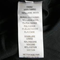 Balmain Black Wool Felt High Neck Coat M