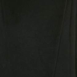Balmain Black Wool Felt High Neck Coat M