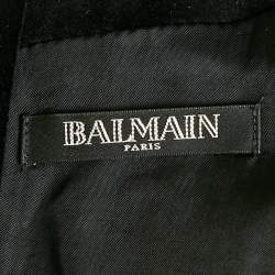 Balmain Black Velvet Double Breasted Blazer Dress S