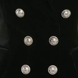 Balmain Black Velvet Double Breasted Blazer Dress S