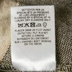 Balmain Beige Linen Blend Knit Round Neck Bodysuit S