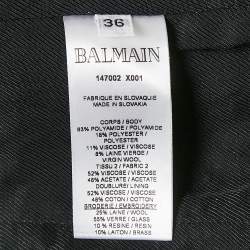 Balmain Black/Multicolor Tinsel Tweed Applique Detail Open Front Blazer S
