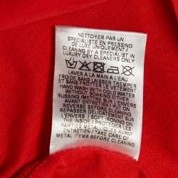 Balmain Orange Logo Print Jersey Button Detail Sleeveless T-Shirt S