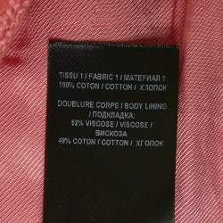 Balmain Pink Cotton Canvas Double Breasted Blazer S