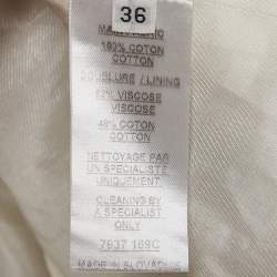 Pre Owned Balmain Brown Basket Weave Cotton Double Breasted Jacket S