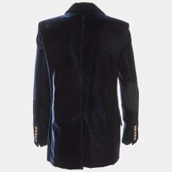 Balmain Navy Blue Velvet Tailored Jacket M