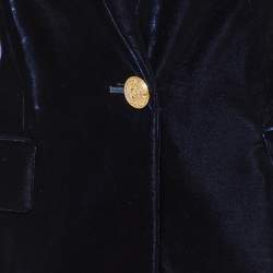 Balmain Navy Blue Velvet Tailored Jacket M