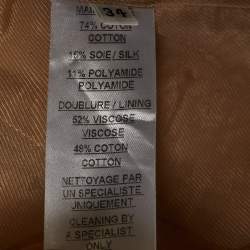 Balmain Beige Diamond Pattern Cotton & Silk Tailored Blazer S