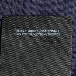 Pre Owned Balmain Blue Logo Printed Cotton Buttons Detail Half Sleeve T-Shirt XS