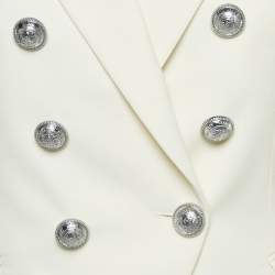 Pre Owned Balmain Cream Wool Double Breasted Blazer M