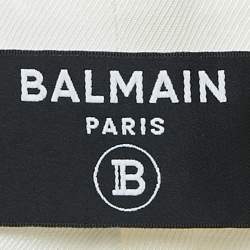 Pre Owned Balmain Cream Wool Double Breasted Blazer M