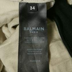Balmain Black Patterned Knit Leggings S