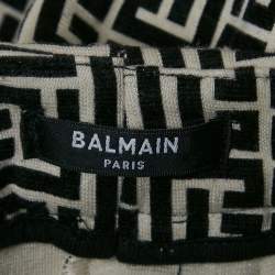 Balmain Black Patterned Knit Leggings S