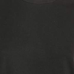 Balmain Black Leather and Brass Shoulder Embellished Jersey T-Shirt M