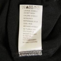 Balmain Black Leather and Brass Shoulder Embellished Jersey T-Shirt M