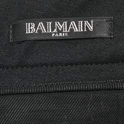 Balmain Black Wool Ruffled Mini Skirt L