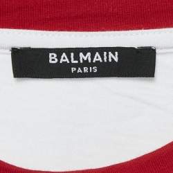 Balmain White Strawberry Print Jersey T-Shirt M