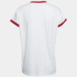 Balmain White Strawberry Print Jersey T-Shirt M