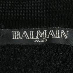 Balmain Black Patterned Knit Chain Strap Detail Jumpsuit M