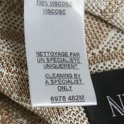 Balmain Beige/White Patterned Knit Drawstring  Cardigan S