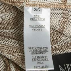 Balmain Beige/White Patterned Knit Drawstring  Cardigan S