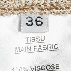 Balmain Beige/White Patterned Knit Drawstring  Cardigan S