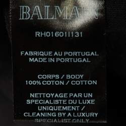 مملوكة مسبقًا Balmain Black Foil Logo Cotton Crew Neck T-Shirt XXL