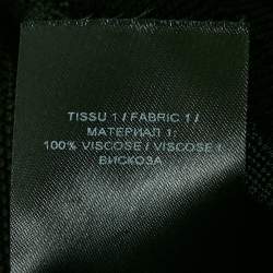 Balmain Black Mesh Knit Button Detail Bodycon Mini Dress M