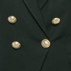 Balmain Black Cotton Button Detail Blazer M
