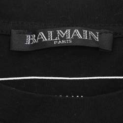 Balmain Black Jersey Logo Print T-Shirt S