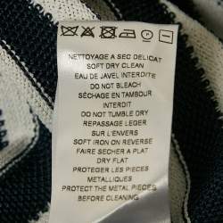 Balmain Navy Blue/White Stripe Knit Sleeveless Mini Dress S