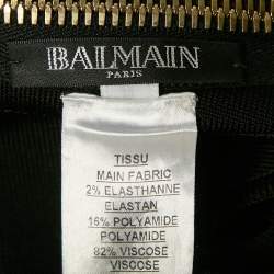 Balmain Black Jersey Corset Crop Top S