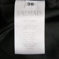 Balmain Black Crepe Double Breasted Mini Dress M