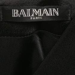 Balmain Black Crepe Double Breasted Mini Dress M