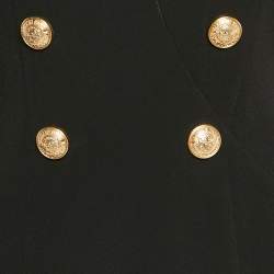 Balmain Black Crepe Double Breasted Mini Dress M