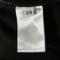 Balmain Black Velour Quilted Detail Pants S