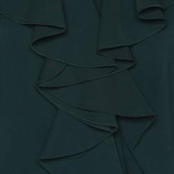 Balmain Green Crepe Ruffle Midi Dress M
