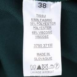 Balmain Green Crepe Ruffle Midi Dress M