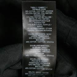 Pre Owned Balmain Beige/Black Frayed Sequin Striped Piqué Mini Dress S