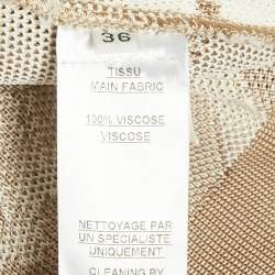 Balmain Beige/White Zebra Pattern Jacquard Knit Drawstring Detail Cardigan S
