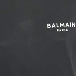 Balmain Black Logo Print Jersey T-Shirt M