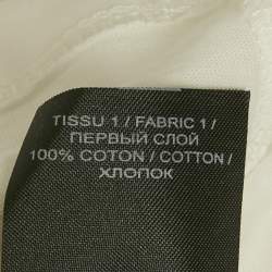 Balmain White Logo Print Cotton Button Detail T-Shirt XS