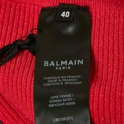 Balmain Pink Stretch Knit Mini Skirt M