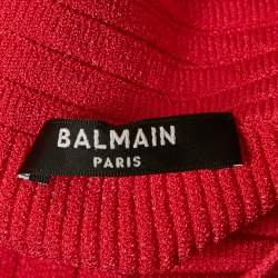 Balmain Pink Stretch Knit Mini Skirt M