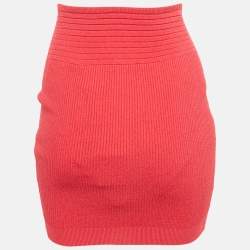 Balmain Pink Stretch Knit Mini Skirt M