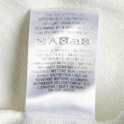 Pre Owned Balmain White Logo Print Cotton Crew Neck Sweatshirt S