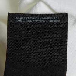 Pre Owned Balmain White Logo Print Cotton Button Detail T-Shirt M 