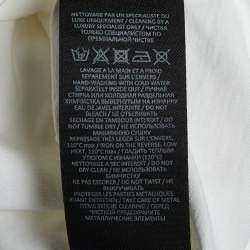 Pre Owned Balmain White Logo Print Cotton Button Detail T-Shirt M 