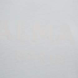 Pre Owned Balmain White Logo Print Cotton Button Detail T-Shirt M 